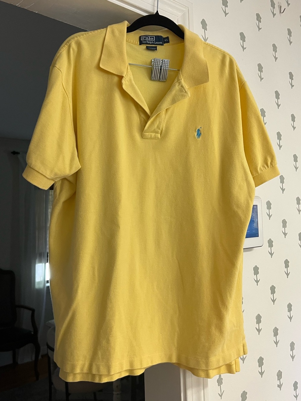 Ralph Lauren Men’s Yellow Polo Shirt with Small Teal Pony